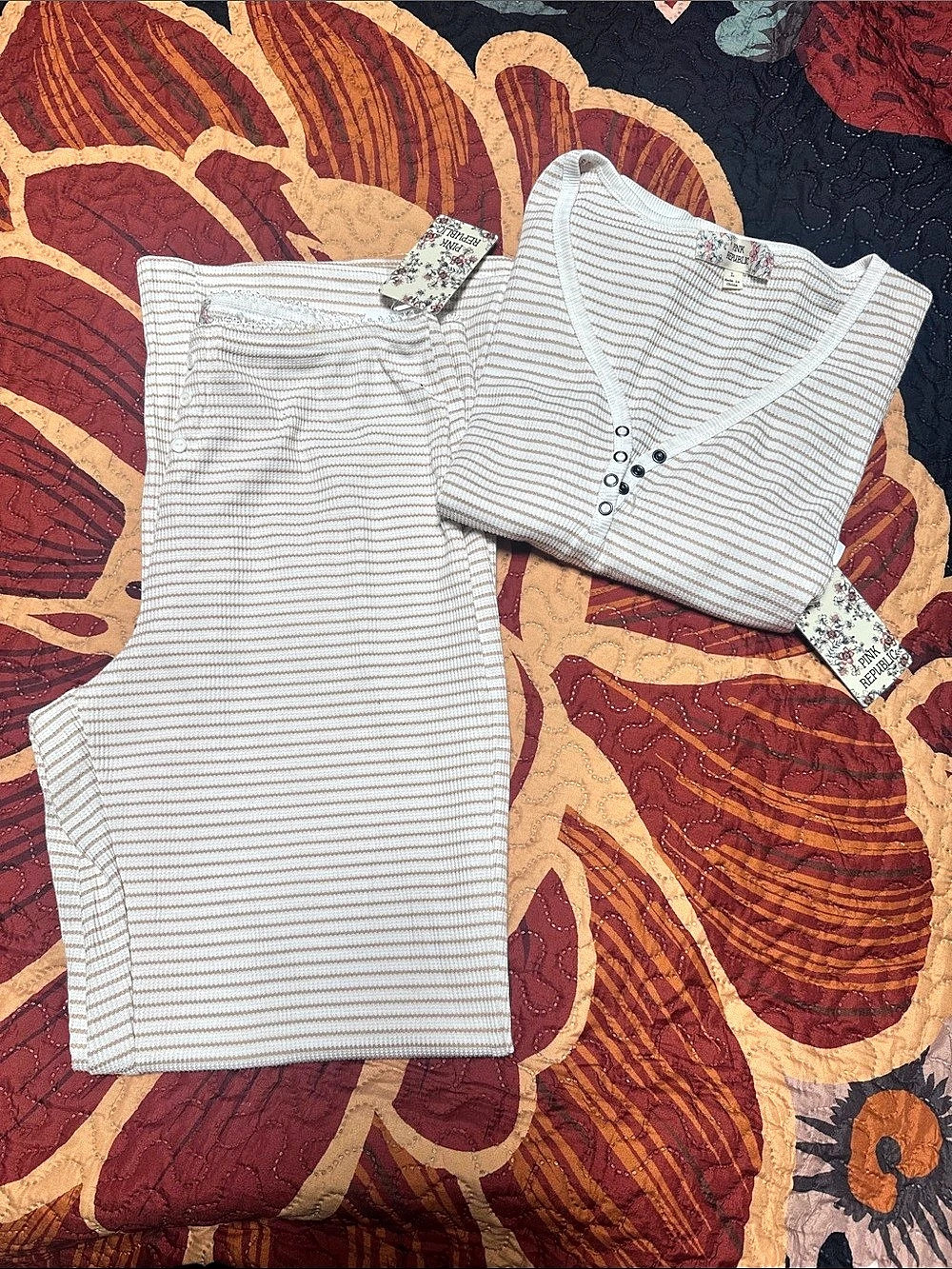 Pink Republic Striped Pajama set NWT